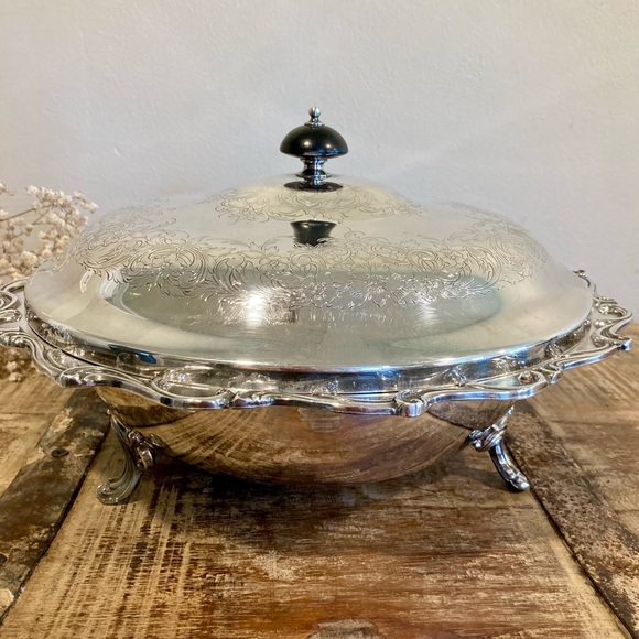 Vintage Silver Plated Covered Serving Dish International Silver Joanne 11 3/4” - Picture 6 of 16